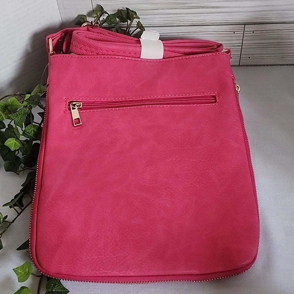Barbie Pink Double Zipper Expandable Crossbody Bag NWT